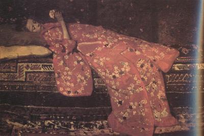 George Hendrik Breitner Girl in Red in Red Kimono (nn02) Spain oil painting art